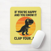 Lustiger T-Rex-Klapper-mit-deinen-Oh-Retro-Dinosau Mousepad (Mit Mouse)