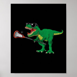Lustiger T Rex Lacrosse Dinosaur Lax Jungen Lacros Poster