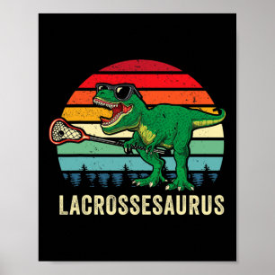 Lustiger T Rex Lacrosse Dinosaur Lax Jungen Lacros Poster
