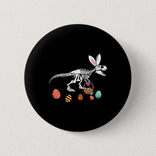 Lustiger T Rex Ostern Skelett Hase Sket Ei Jagd Ea Button
