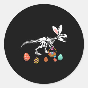 Lustiger T Rex Ostern Skelett Hase Sket Ei Jagd Ea Runder Aufkleber