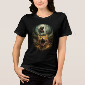 Lustiger T-Rex & schreiende Katze Meme Tri-Blend Shirt (Vorderseite)