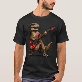 Lustiger T-Rex spielt Rock And Roll Gitarre T-Shirt