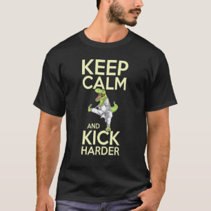 Lustiger T Rex Tritt Swea Karate Für Kinder T-Shirt