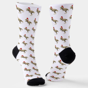 Lustiger T-Rex Weihnachtsmann Dinosaurier Weihnach Socken