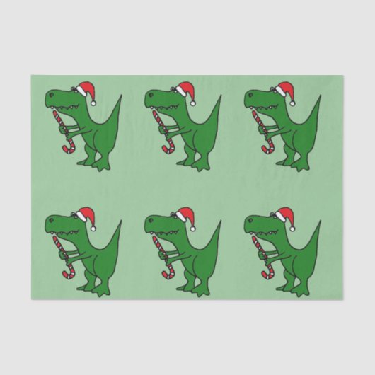 Lustiger T-Rext Dinosaurier im Seidenpapier (Vorderseite)