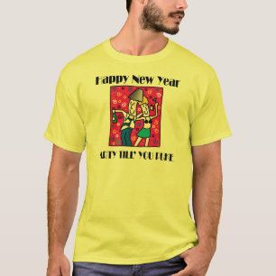 Lustiger T - Shirt des Sylvesterabends