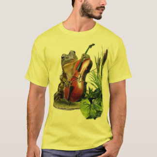 Lustiger T - Shirt mit dem Frosch, der Cello