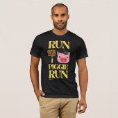 lustiger T - Shirt "RUN PIGGIE" (Vorne ganz)