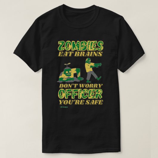 lustiger T - Shirt "ZOMBIES ESSEN BRAINS..." (Design vorne)