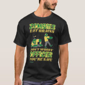 lustiger T - Shirt "ZOMBIES ESSEN BRAINS..." (Vorderseite)