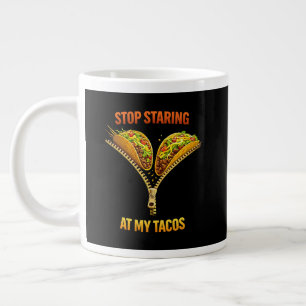 Lustiger Taco-Fan-Hör auf zu starren Jumbo-Tasse