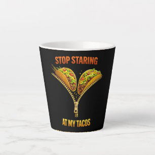 Lustiger Taco-Fan-Hörer Hör auf zu starren Milchtasse