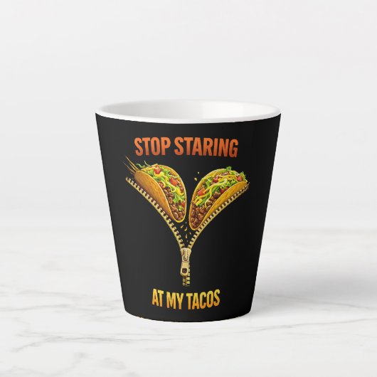 Lustiger Taco-Fan-Hörer Hör auf zu starren Milchtasse (Vorderseite)