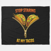Lustiger Taco-Liebhaber Stop Staring Fleecedecke (Vorderseite (Horizontal))