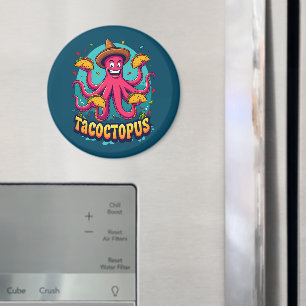 Lustiger Taco-Oktopus-Cartoon-Essen-Wortspiel Magnet