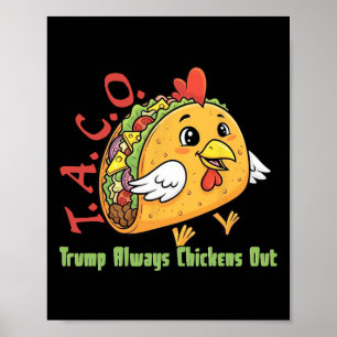 Lustiger Taco Trump kneift immer beim Zoll Meme C Poster