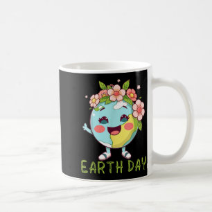 Lustiger Tag der Erde - Süße Erde mit floralem Tag Kaffeetasse