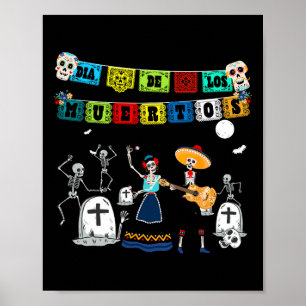 Lustiger Tag des toten Skeletts - Dia De Los Muert Poster