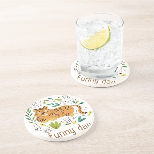 lustiger Tag Getränkeuntersetzer (Seite)