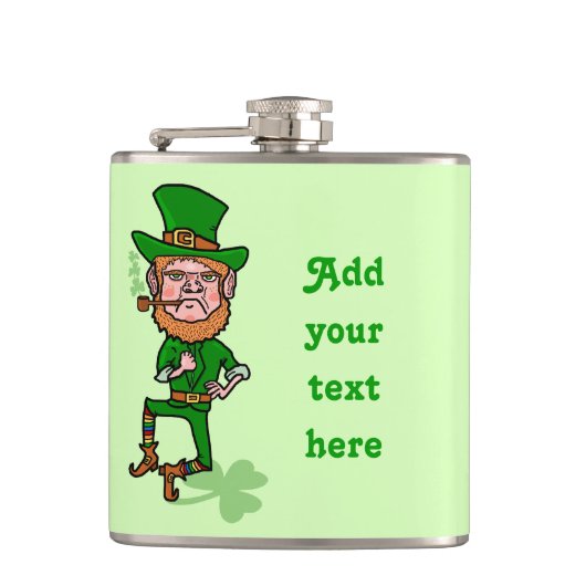 Lustiger Tag Kobold-St. Patricks personalisiert Flachmann (Vorderseite)