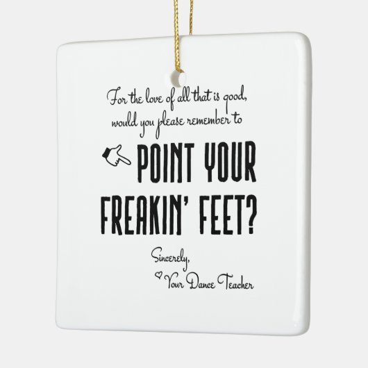 Lustiger Tanz-Lehrer-Punkt Ihr Fußquadrat Keramikornament (Links)