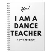 Lustiger Tanz-Lehrer-Schwarzweiss-niedliches Notizblock (Vorderseite)