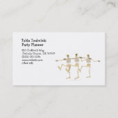 Lustiger Tanzen-Skelett-Halloween-Cartoon Visitenkarte (Rückseite)