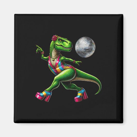 Lustiger tanzender Dinosaurier1  Magnet (Vorne)