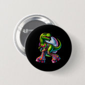 Lustiger tanzender Dinosaurier  Button (Vorne & Hinten)