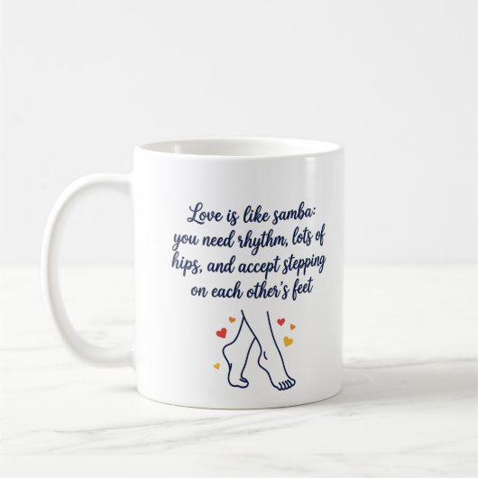 Lustiger Tanzspruch für Paare Kaffeetasse (Links)