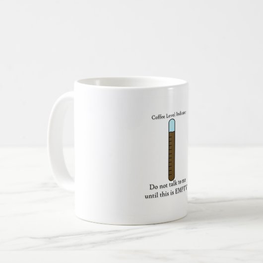 Lustiger Tassen-Kaffee-Pegelstab Kaffeetasse (Vorderseite Links)