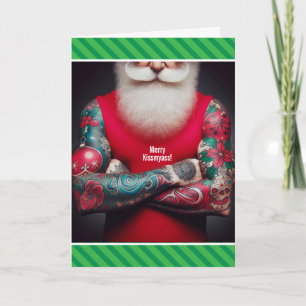 Lustiger tätowierter Weihnachtsmann - Ink the Hall Feiertagskarte