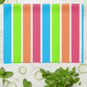 Lustiger Tatzen-Druck auf Neonstreifen Geschirrtuch (Gefaltet)