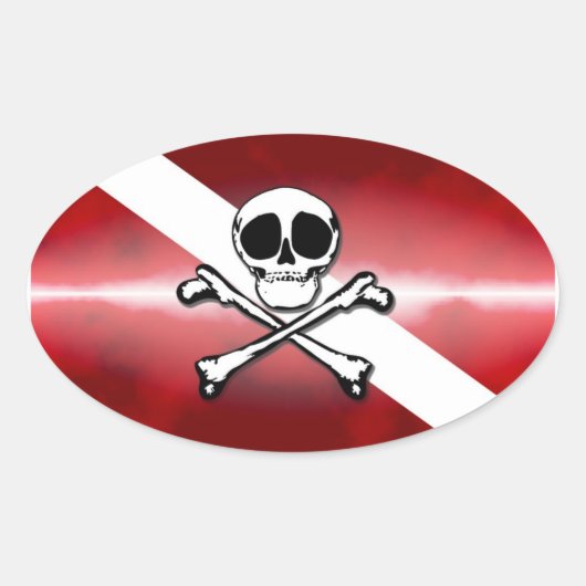 Lustiger Taucher Ovaler Aufkleber (Vorderseite)