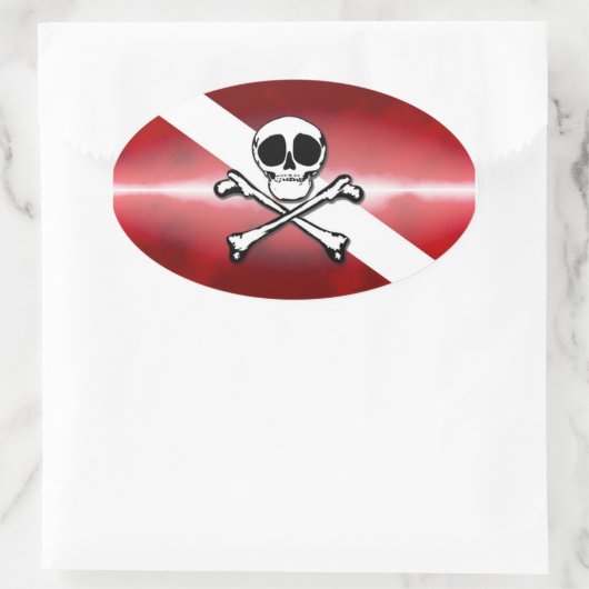 Lustiger Taucher Ovaler Aufkleber (Tasche)