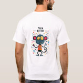 Lustiger Tech-Alien-Charakter-Geschenk mit Berühru T-Shirt (Rückseite)