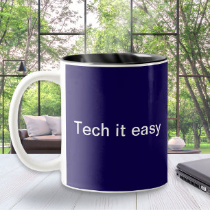 Lustiger Tech-Humor Computer-Programmierer Monogra Zweifarbige Tasse