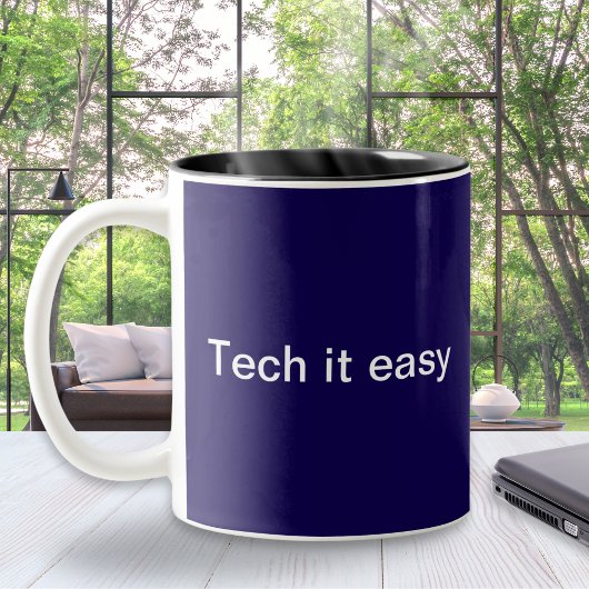 Lustiger Tech-Humor Computer-Programmierer Monogra Zweifarbige Tasse