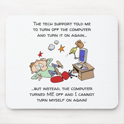 Lustiger Tech-StützCartoon Mousepad (Vorne)