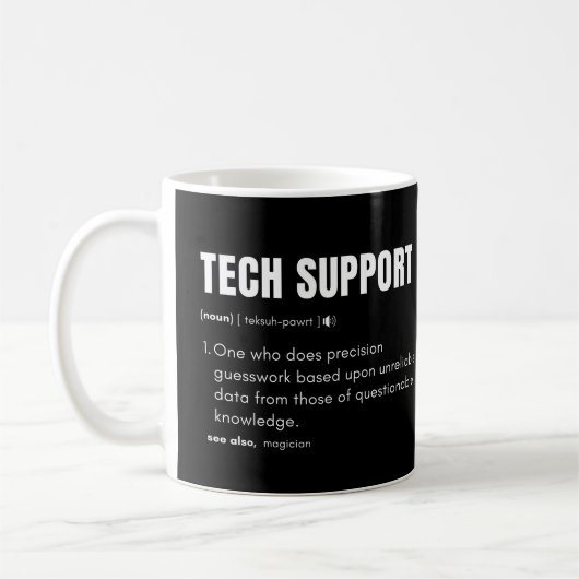 Lustiger Tech-Support-Computer-Berater-Definition Kaffeetasse (Links)