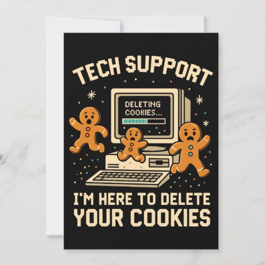 Lustiger Tech-Support löscht Cookies Dankeskarte (Vorderseite)