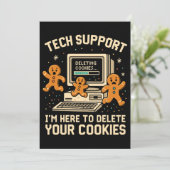 Lustiger Tech-Support löscht Cookies Dankeskarte (Stehend Vorderseite)