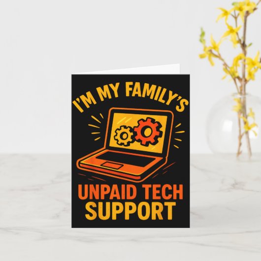 Lustiger Tech-Typ Support Computer-Geek Nerd Ingen Karte (Gelbe Blume)