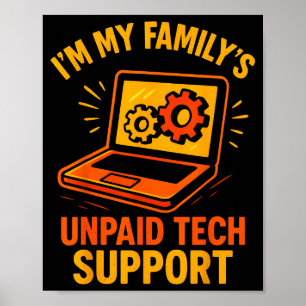 Lustiger Tech-Typ Suprt Computer-Geek Nerd Ingenie Poster