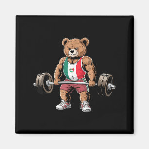 Lustiger Teddybär mexikanische Flagge Gewichte ste Magnet