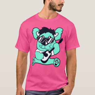 Lustiger Teddybär spielt Gitarre Musik cool T-Shirt