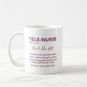 Lustiger Tele-Krankenschwester-Becher – Personalis Kaffeetasse (Links)