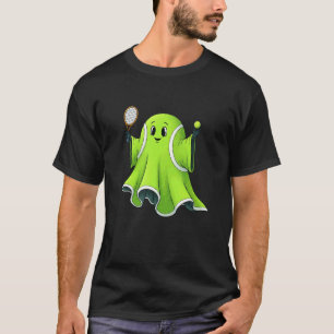 Lustiger Tennis-Geist-Kürbis Halloween Kinder Herr T-Shirt