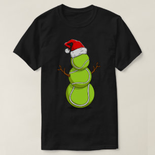 Lustiger Tennis-Schneemann Weihnachts-Design T-Shirt